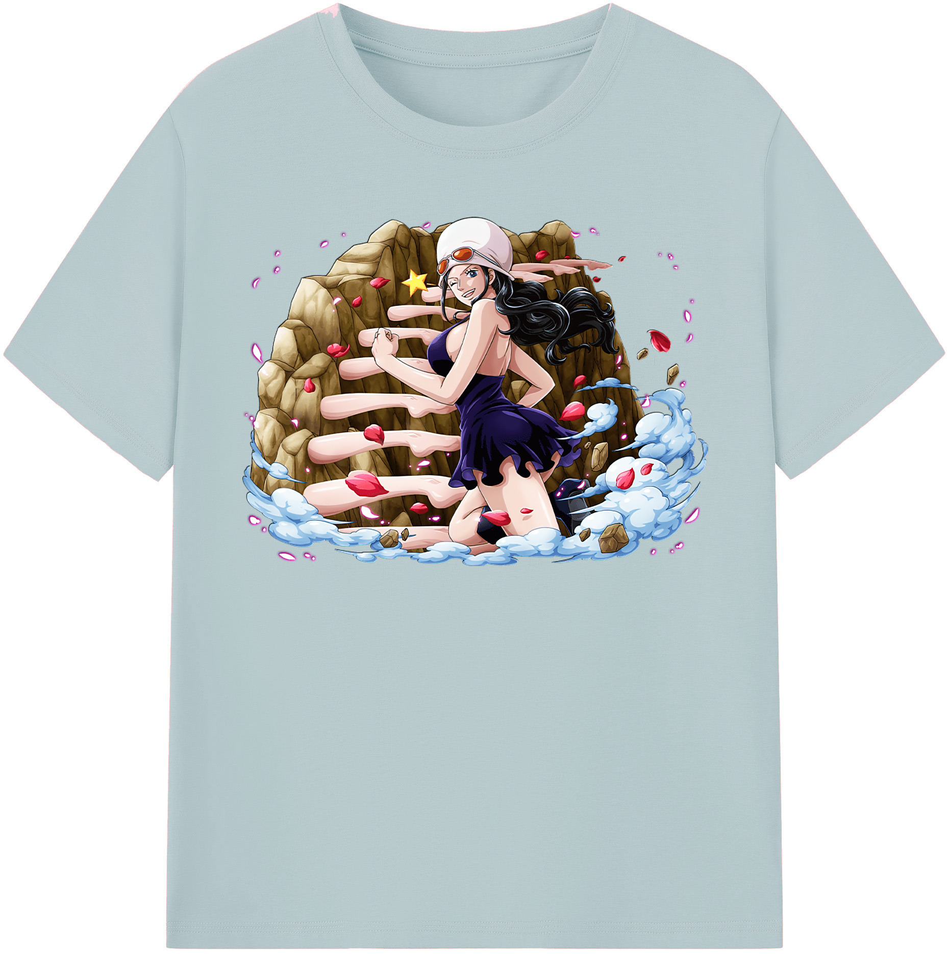 ワンピース ニコ・ロビン ONE PIECE Nico Robin 綿100％半袖Tシャツ（フロントプリント）